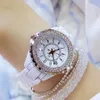 Luxury Crystal Wristwatches Women White Ceramic Ladies Watch Quartz Fashion Women Watches Ladies Wrist watches for Female 201119