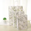 Geschenk Wrap 10 teile / los 25 * 18 * 10 cm bronzing bedruckte marmorpapier taschen mit griffe für verpackung dekoration festival hochzeitsparty1
