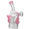 Recylcer Bong Cuello doblado Tuberías de agua narguiles Boya Base Bong Classic Bubbler Recycler Oil Rigs