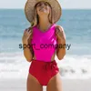 2022 NOWOŚĆ Hollow Out Kobiety Kobiety One Piece Swimsuit Solid Summer Beachwear Kąpiec Vintage Sakodwon Monokini 3592434