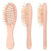 Bamboo Bristles Detangling Wooden Hair Brush Wet or Dry Oval Hairbrush 16*4.5*3cm for Women Men LX3415