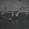 Lunettes transparentes sans monture pour hommes, montures optiques transparentes, Carter en métal Deisgner, remplissage de Prescription, Glasses263Q