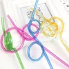 10pcs / Set Colorful Padre Crazy Curly Loop Colorato Plastica Bere cannucce per feste di compleanno Bar 10pcs / set jllaaq