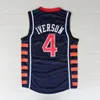 Vintage 3 Allen 3Iverson 76 Jersey Georgetown Hoyas Vintage tröjor Uniformer Grå Svart Blå Vit Röd Sydd