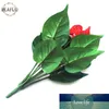 1Bunch Yapay Çiçek Sahte Anthurium Buketi Bonsai Düğün Düzenleme Noel Ev Dekorasyon