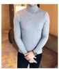 Fashion-Autumn and Winter Mens Turtle Neck Sweaters Fashion Designer Slim Fit Long Sleeved Tops Solid Color Sweaters