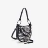 Schwarz-weiße Zebra-Mode-Damen-Umhängetasche, PU-Handtasche mit großer Kapazität, Kette, Dekorationstasche