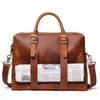 Briefcases HUMERPAUL Men's Briefcase Crazy Horse Leather Messenger Bag Vintage Man Crossbody Handbags Large Capacity Luxury Bolsos1