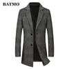 BATMO 2020 NOVO CHEGANDO WINTERATUMOM DE CAPA PLAIDA DE LOLA DE Lã Homens Men Jackets Plaid Jackets 1915 LJ201106