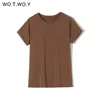 Alta calidad 11 Color S-3XL PLANTE T SHIRT Camisetas de algodón Elástico T-shirts Femenino Tops Casuales Camiseta de manga corta 002 220312