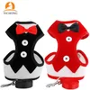 YICHONG Pet Leash Dog Chest Strap Cat Vest Evening Dress Butterfly Bow Tie Back Coat Puppy Traction LJ201109