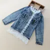 Płaszcz Teenmiro Girls Peplum Dżins Kurtka dla dzieci mody dżinsy płaszcza wiosna ubrania dla dzieci moda małe dziewczynki odzież wierzchnia odzieży 28y lj