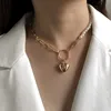 Symulowane Pearl Kubański Łańcuch Naszyjnik Serca Wisiorek Choker Naszyjniki Dla Kobiet Gotów 2021 Wesele Biżuteria Prezenty
