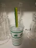 Tiktok 2021 hot Cup bong avec percolateur Original Opaque Vert vif dab concentré plate-forme pétrolière bong en verre Narguilé verre bubber pipe à eau