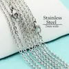 50 Pcs x Stainless Steel Necklace Chain NeoVogue 16 18 20 22 24 30 Inch Oval Link Cable Necklace Bulk Whole for Women & Men Y259z