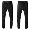 Jeans da uomo Pantaloni hip-hop classici Jeans stilista Jeans da motociclista strappati strappati Jeans da motociclista slim fit HZ48