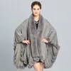 In stock Wedding Shawl Autumn Winter New Plus Size Fox Fur Women Cloak Warm High Quality Women Coat Free Shipping