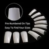 Whole Natural Acrylic Nail Tips French 100pcs with Case Manicure Practice Hand Stencils Fake Nail Salons False Nails8906683