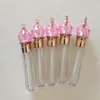 Emballage de cosmétiques en plastique en plastique Pink Magic Wand Clear Lip Gloss Tubes vide à lèvres à lèvres Rempilable Bouteilles Contianers7636887