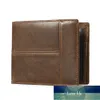 Vintage Steady Men's Vintage Leather Wallet Thin Cowhide Business Anti Stöldkort Plånbok