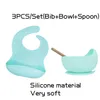 Baby silikonowa miska karmienia łyżki stołowe wyrabianie wydziela naczynia dla dzieci ssanie kubka mocowanie BPA karmienie miska obiadowa LJ201221