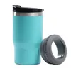 4 en 1 14 oz tasses à café gobelet en acier inoxydable 12 oz mince bouteille de bière froide peut refroidisseur support double paroi isolé sous vide boisson tasse régulière canettes bouteilles avec deux couvercles