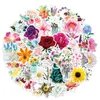 Paket med 50pcs grossist vackra blommor växter klistermärken Vattentät Nej-duplikat klistermärke för anteckningsbok skateboard flaska bildekaler