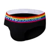 Aiiou Sexy Gay Underwear通気性綿の男性レインボージョックストラップブリーフ快適なソフト高品質支持者男性パンティーLJ201110