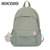 Casual mochilas mulheres hocodo cor bolsa de ombro nylon adolescente menina tendência tendência backbag mochilas fêmea 202211