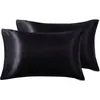 Pillow case Cover Soft Mulberry Plain Washed Artificial Silk Square Pillows Covers Easy to Wash Standard Queen King Multicolor