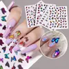 Модная градиентная наклейка на ногте 3D лазерная много дизайна бабочка типа женская маникюрные ногти наклейки на декорации Ladys Salon.