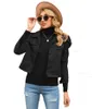 Womens Slim 3/4 Sleeve Collar Lapela Estilo Casual Imitação de Couro Moda Street Winter Jacket