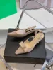 Frühling 2022 Baotou Sandalen Damen High Heels Dicke Absätze Zurück Leere Schuhe Leder Französisch