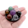 SunLigoo Seven Star Group Natural Ametyst Rose Kwarc Chakra Kryształ Kula Ball Black Obsidian Stand Lealing Reiki Stone T200117