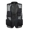 Hommes Mesh Baggy Gilet Sans Manches Avec De Nombreuses Poches Printemps Automne Mâle Casual Noir Veste De Tir Hommes Multi Poche Gilet 201120