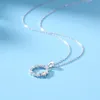 Enkel och söt zirkoncirkel Hängsmycke Halsband Nät Röd Rekommenderad S925 Silver Bow Knot Clavicle Chain Q0531