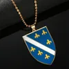 Roestvrijstalen Bosnië en Herzegovina hanger kettingen voor vrouwen Bosna I Hercegovina ketting sieraden