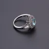 Размер 6-10 обручальные кольца для женщин топаз цвет зеленый драгоценный камень кольца CZ бриллиант женское свадебное кольцо Gift223P