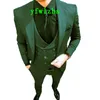 Классический One Button Красивый Groomsmen Нотч Groom Tuxedos Мужские костюмы Свадебные / Prom Best Man Blazer (куртка + брюки + жилет + Tie) W573