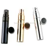 Storage Bottles & Jars 10ml Electroplate UV Glass Tubular Bottle 17mm Diameter Black Gold Silver Spray Refillable Portable Perfume Vial