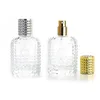 Hot 2019 30ml 50ml parfym Tom flaska Klar glasresor Sprayflaskor med guld silver lock i lager LX3483