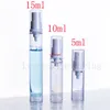 15ml vazio pequeno perfume sem ar frascos de pulverizador de plástico 15cc tamanho de viagem de tamanho de viagem atomizador de garrafa de bottlespls