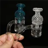 Rauchender Quarz-Banger + Glas-Carb-Cap-Blase mit 10 mm, 14 mm, 18 mm männlichem und weiblichem 45 90 Grad kuppellosem Nagel für Bong