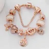 Charm Armband 2021 Nya armband Rose Gold Family Tree of Life Heart Queen Bee Pendant European Beads Honeycomb Bangle passar Necklace5f1l