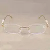 70off vintage Luipaard Randloze Clear Stone Transparent Glass Frame Luxe Eyewear Men Acessórios EyeGlasses 63844421478
