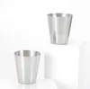 Wholesale-30ml Portable Stainless Steel Shot Glasses Barware Beer Wine Drinking Glass Outdoors Cup SN3337