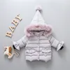 Baby Girls Jacket Kids Girls Fashion Coats Warm Solid Fur Collar Hoodie Winter Girl Clothes Infant Clothing Children's Jackets 201104