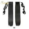 Synthetic 22Inches Long Straight Wrap Around Clip In Ponytail Hair Extension Heat Resistant Synthetic Pony Tail Fake Hair LS10F