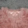 Kvinnor Fashion Fur Coats Vinter Real Ostrich Fur Jackor Naturlig Turkiet Fjäder Fluffy OuterWear Lady S1002 LJ201202