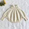 Herfst Winter Kids Meisjes Lange Mouw Knit Coltrui Sweater Mantel Kinderkleding Baby Pullover Sweaters 210429